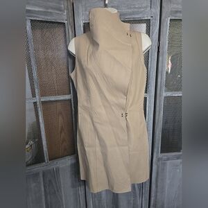 My Tribe Tan Sleeveless Poncho